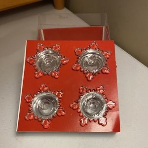 Williams-Sonoma Snowflake Taper Candle Holders